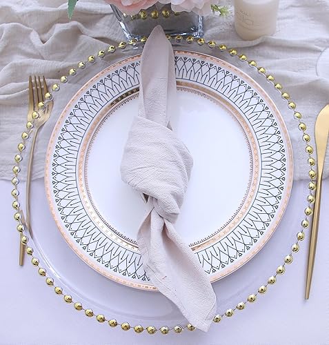Miniatura 10 de JINVASE Servilletas de tela de cena a granel 100 algodón suave natural servilletas lavables con bordes con dobladillo para decoración de bodas