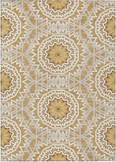 Addison Rugs Chantille ACN619 Gold 5' x 7'6" Indoor Outdoor Area Rug, Easy Clean, Machine Washable, Non Shedding, Bedroom, Living Room, Dining Room, Kitchen, Patio Rug