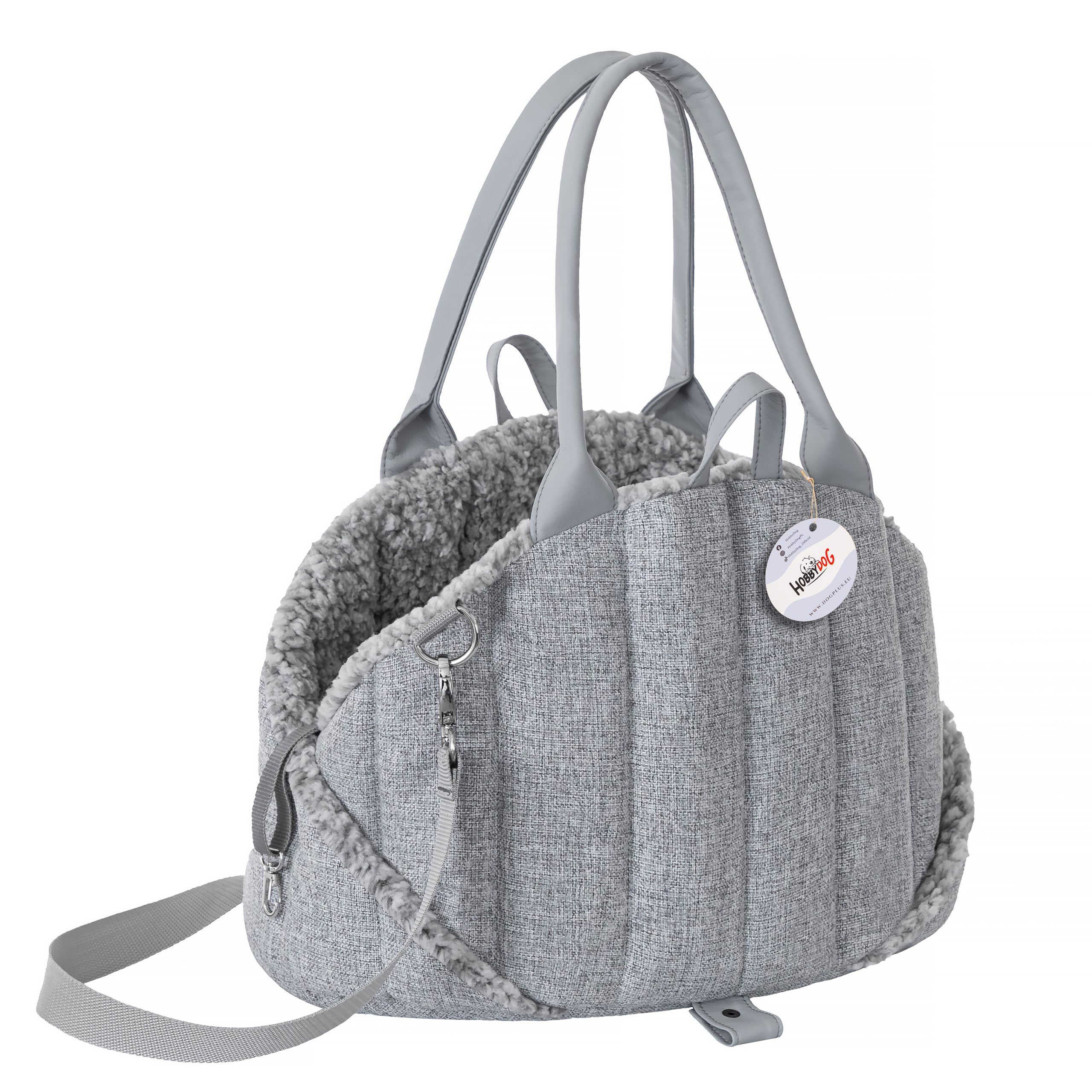 Bolsa para perros, portabebés, bolsa de transporte, para mascotas, altura regulable, accesorios para perros, caja de transporte, 47 x 29 x 32 cm, cenizas Inari