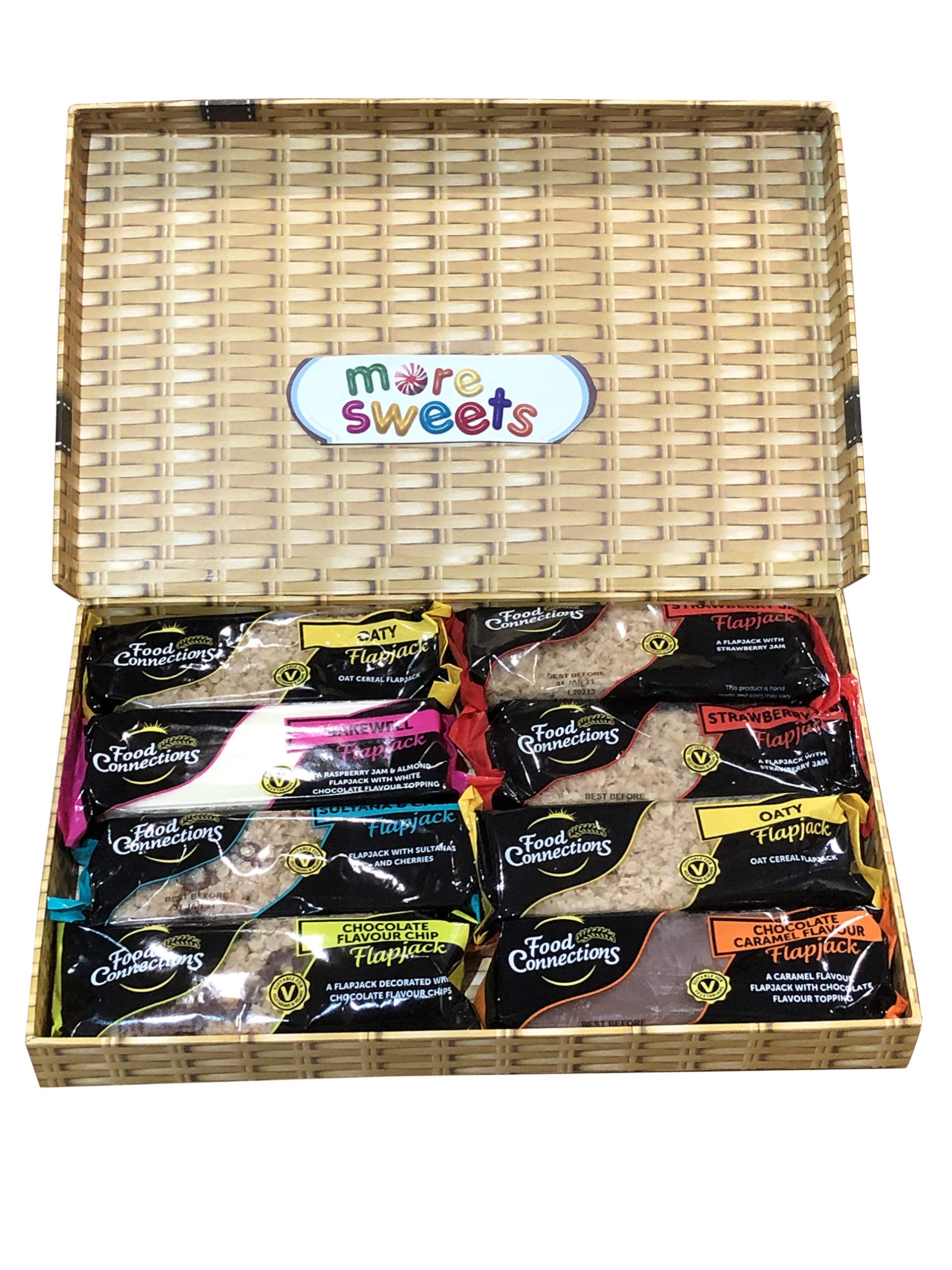 Buy 8 x 100g Food Connections Flapjacks Selection Box Gift Hamper Chocolate, Bakewell, Oaty