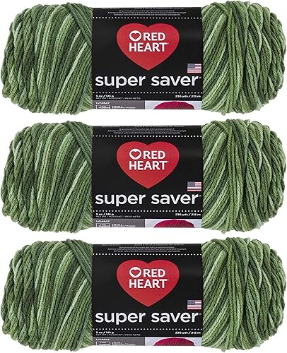 Red Heart Super Saver E300-629 - Hilo Green Tones (3 unidades)