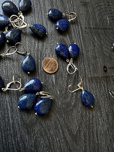 Miniatura 8 de 14k Gold fill Natural Genuine royal blue Lapis Lazuli leverbacks earrings, gemstone jewelry