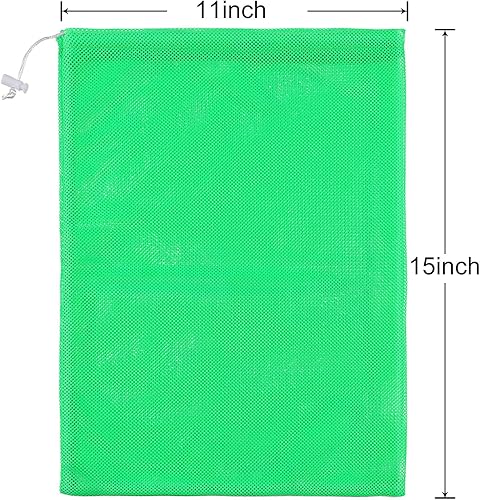 Miniatura 6 de Frienda 6 bolsas de malla de 11 x 15 pulgadas, bolsa de lavandería de nailon duradero con cordón para enjuagar juguetes de playa, recolección