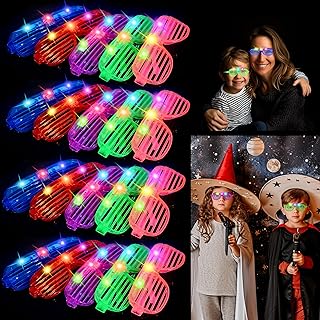 20 Pack LED Glasses,Glow glasses,Light up glasses,Glow in the dark glasses,Party glasses Rave neon Flashing Party For Birthday Mardi Gras New Year's Eve Party Decoration,For Kids/Adults