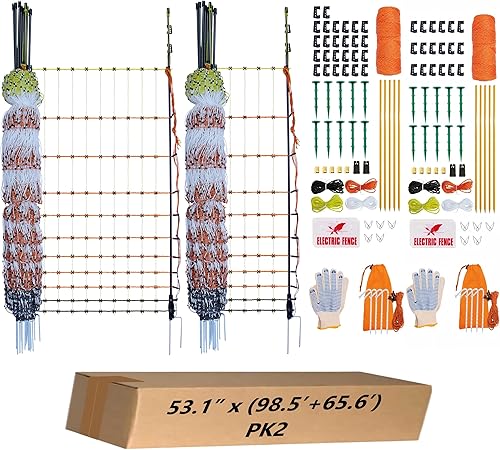 Miniatura 14 de Valla de red eléctrica para aves de corral, 41.3 pulgadas de alto (se puede elevar a 53.1 pulgadas de alto) x 98.5 pies de largo para pollo, oveja