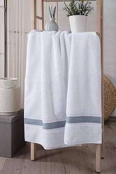 B y k Banyo Havlular  - %100 Pamuk T rk Havlular  Maksimum Yumu akl k ve Emici Banyo  ar af , A r A rl k 900 Gram 32 oz 35x67 in  Mavi