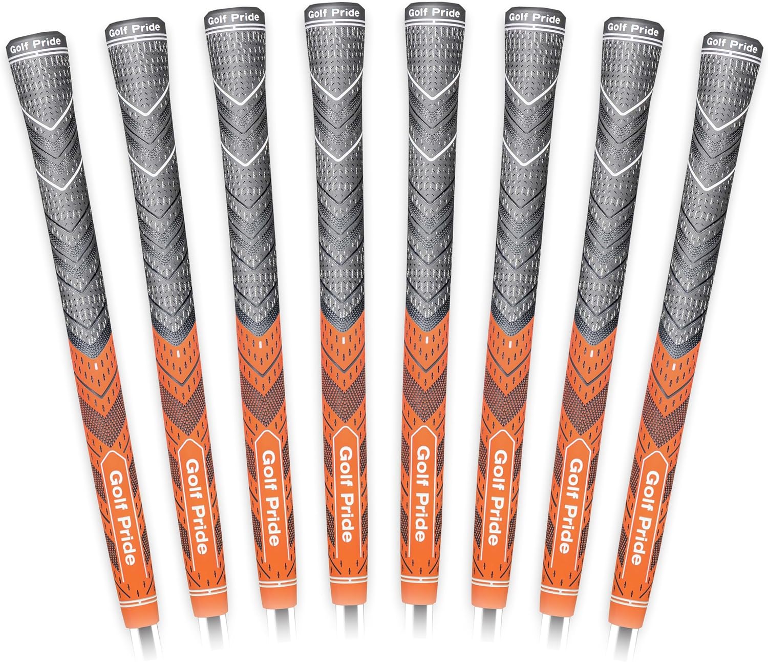 Golf Pride MCC Plus4 Golf Club Grip - All-Weather Hybrid Grip with Larger Lower Hand - Brushed Cotton Cord & Pebbled Texture - Orange
