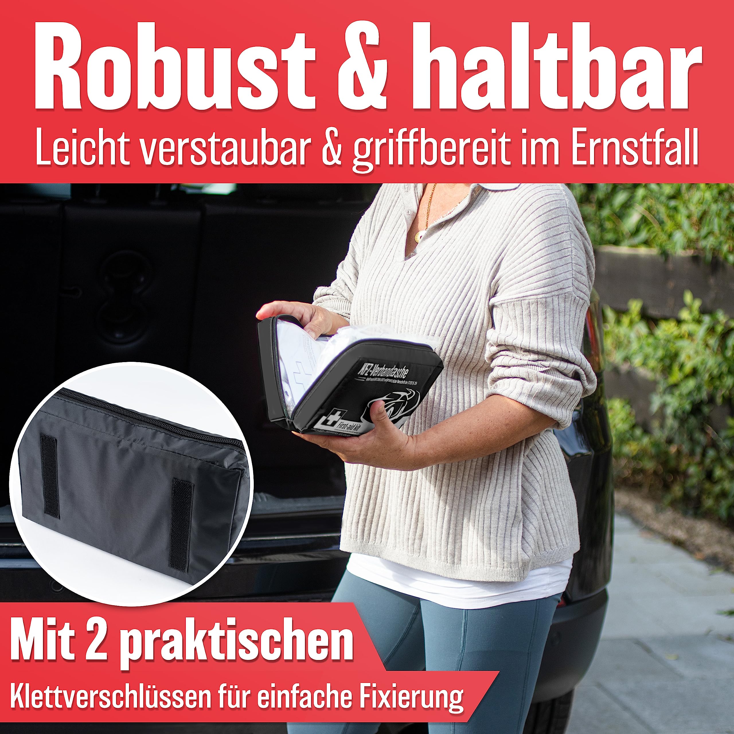 HELDENWERK KFZ Verbandstasche nach aktueller Norm 2026 - Europaweit Nutzbar - Erste Hilfe Set Auto Verbandskasten DIN 13164:2022 (StVO konform) - 3