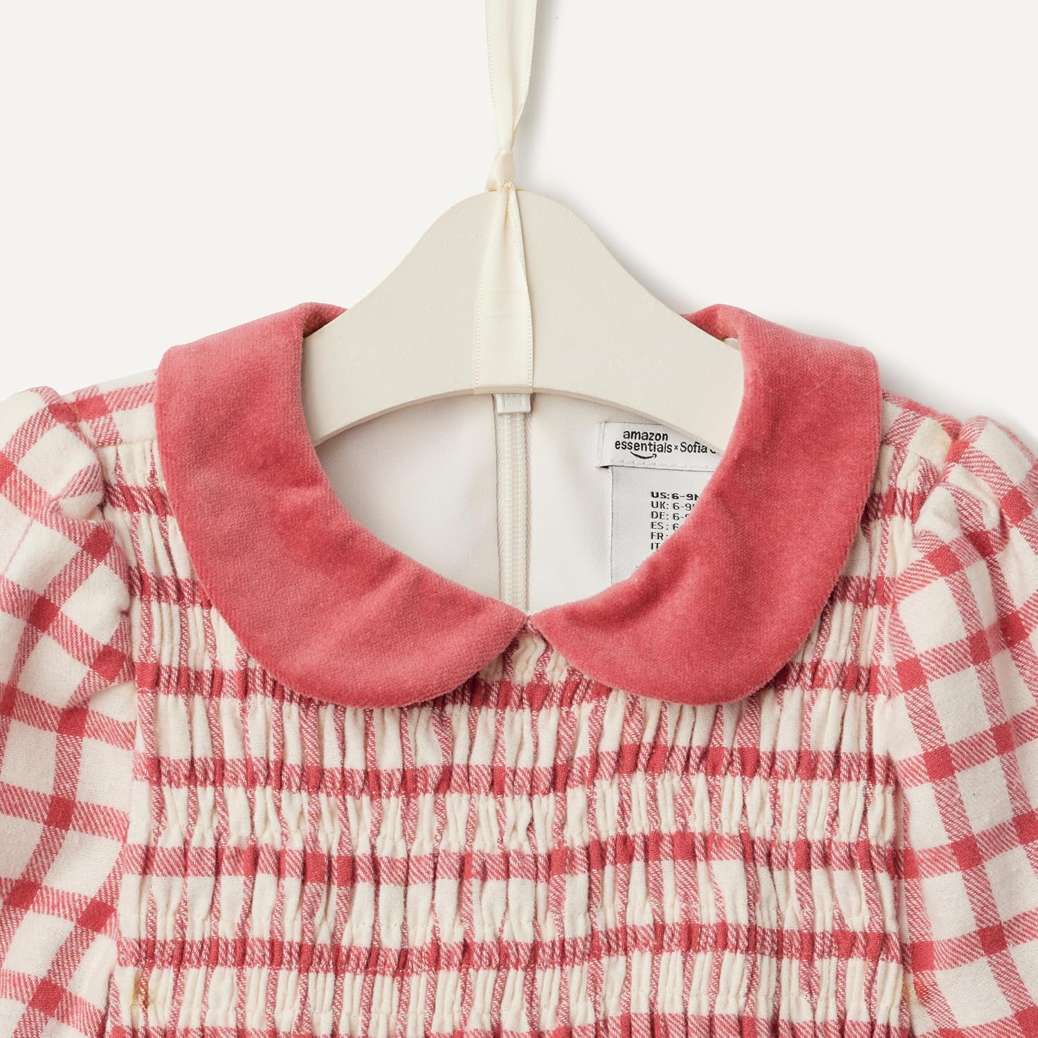 Amazon Essentials x Sofia Grainge Toddler and Baby Girls' Long Sleeve Flannel Dress