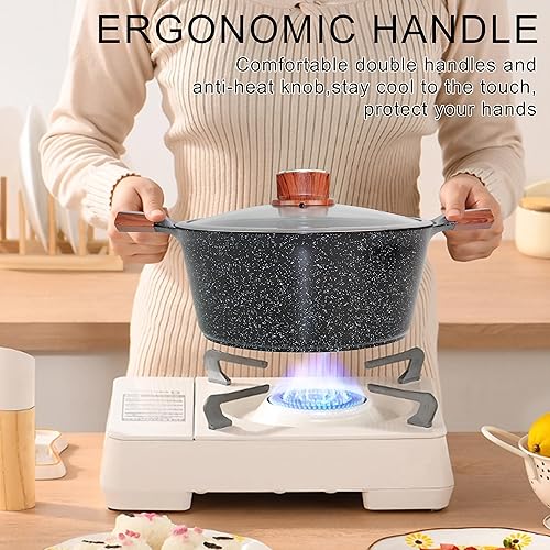 Miniatura 3 de Olla de sopa antiadherente de 2.5 cuartos de galón, olla antiadherente de inducción con tapa, olla de cocina antiadherente, compatible con todas las