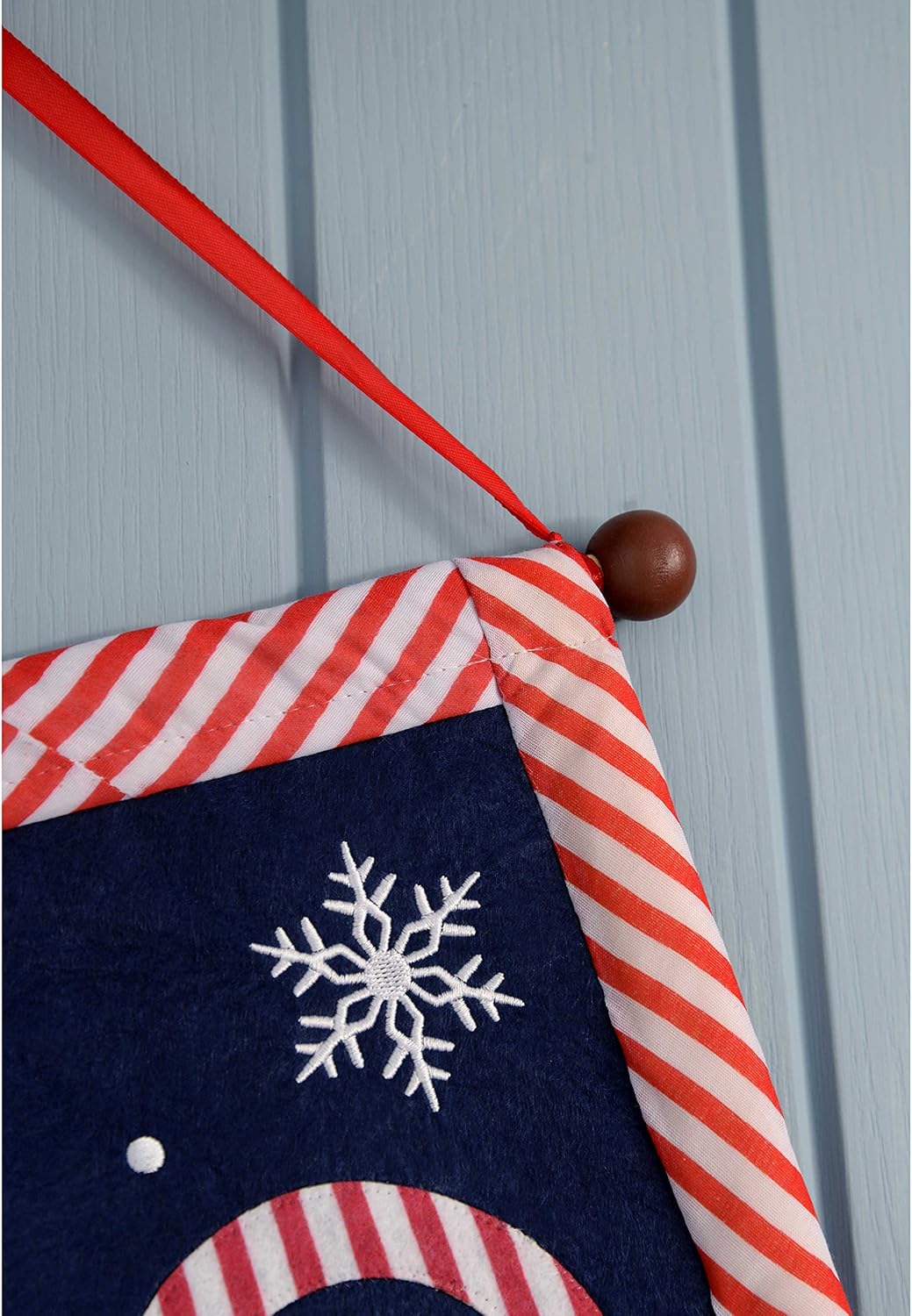 Ho Santa Hanging Christmas Decoration Flag with Colour Changing LED Lights-50cm, 50 x 45 cm, Multicolour