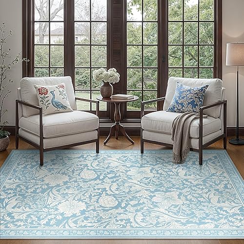 Miniatura 15 de Bavni Alfombra vintage floral de 2 pies 6 pulgadas x 10 pies, antideslizante, alfombra de pasillo y cocina, alfombra ligera lavable para entrada,