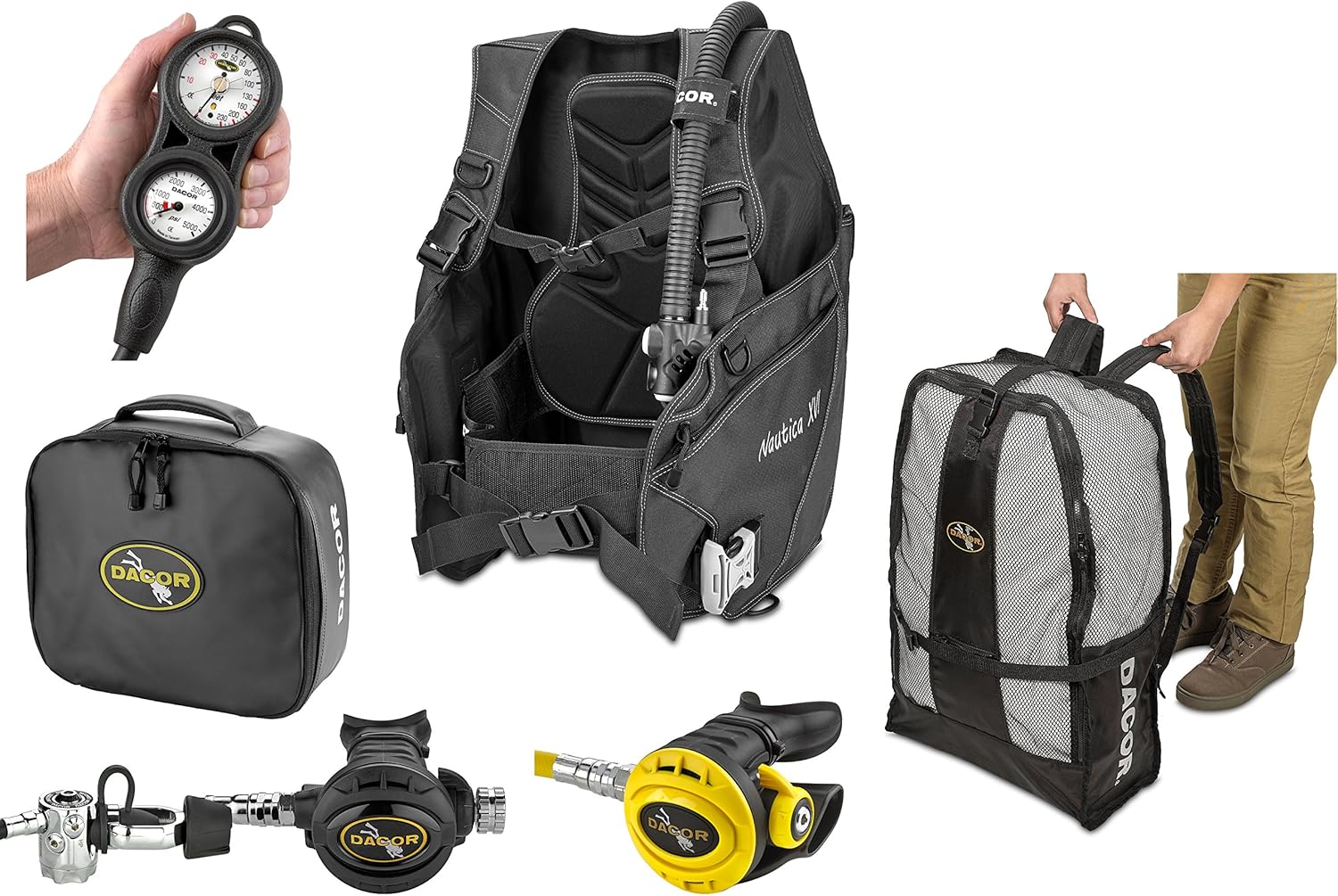 Dacor Nautica Weight Integrated BC Primary & Backup Scuba