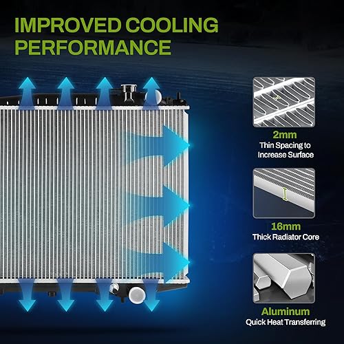Miniatura 4 de AUTOSAVER88 Radiador compatible con Frontier 2.4L 1998-2015, 1999 2000 2001 2002 2003 2004 Frontier 3.3L, 2000-2004 Xterra 2.4L 3.3L