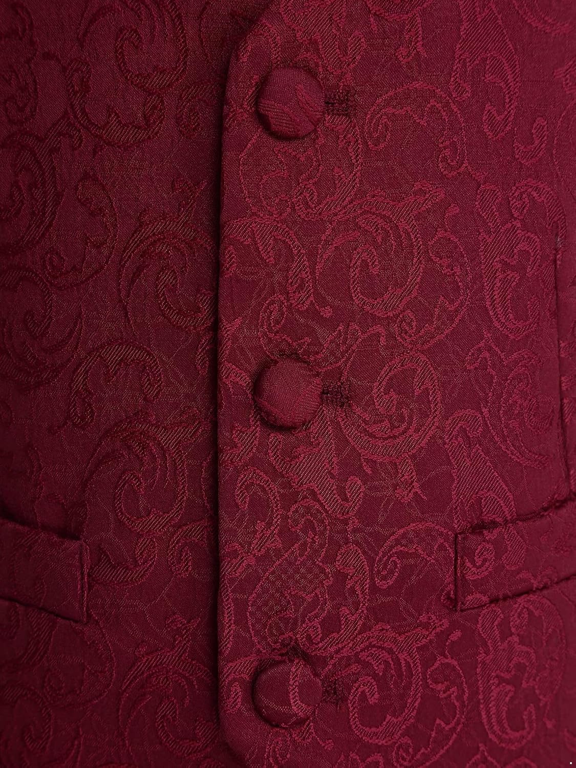 Hularka 3 Buttons Boys Fully Lined Formal Suit Vest Toddler V Neck Sleeveless Jacquard Waistcoat