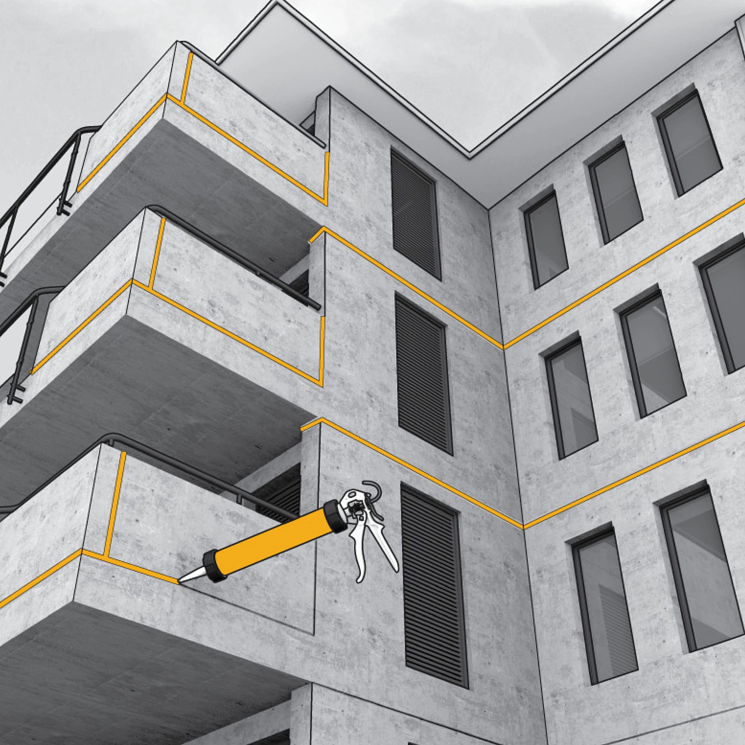 Sika Sikahyaflex 250 Facade Low Modulus Sealant, Buff, 600 ml, White - Image 3