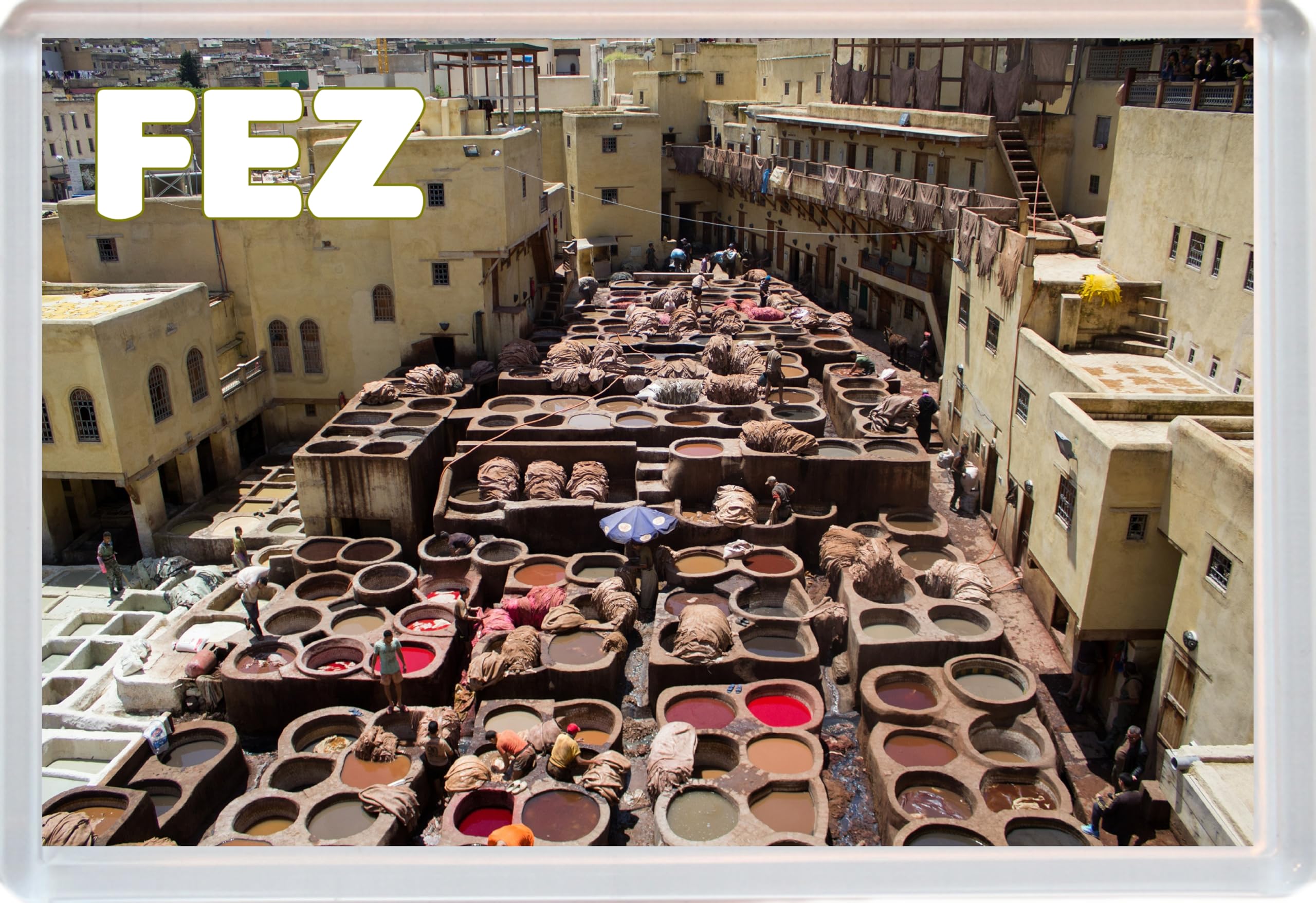 Baked Bean Store Multicolor Fez - Morocco - Jumbo Fridge Magnet 96 X 67Mm Bbsfhm1667