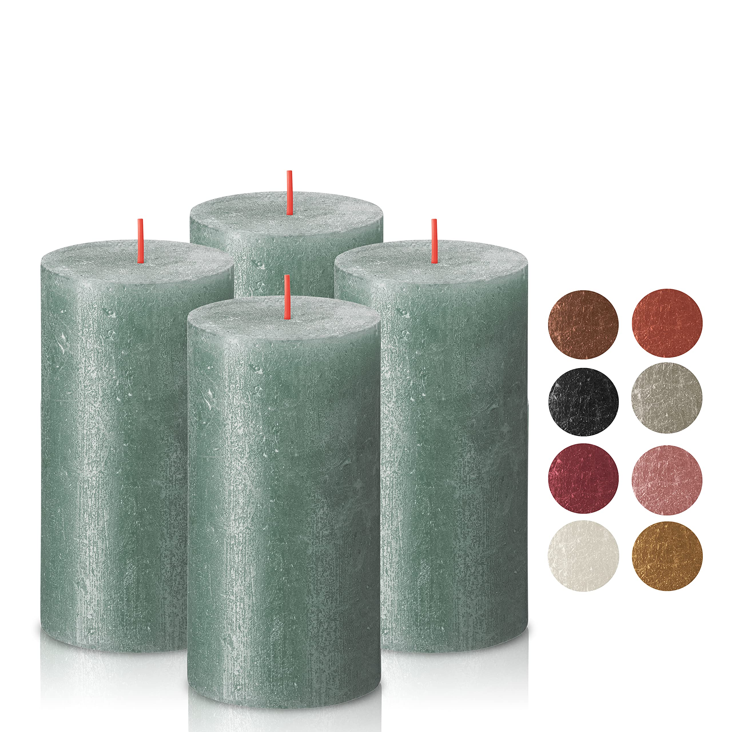 bolsius oxid blue shimmer metallic pillar candles 4 pack - 2.75 x 5 inches - premium european quality - includes natural plant-based wax - unscented dripless smokeless 60 hour party décor candles