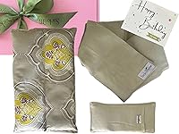 Vista 5 de Juego de regalo de almohadilla térmica para microondas, juego de regalo de cumpleaños de 2 piezas, almohadilla térmica de lavanda y almohada de lino