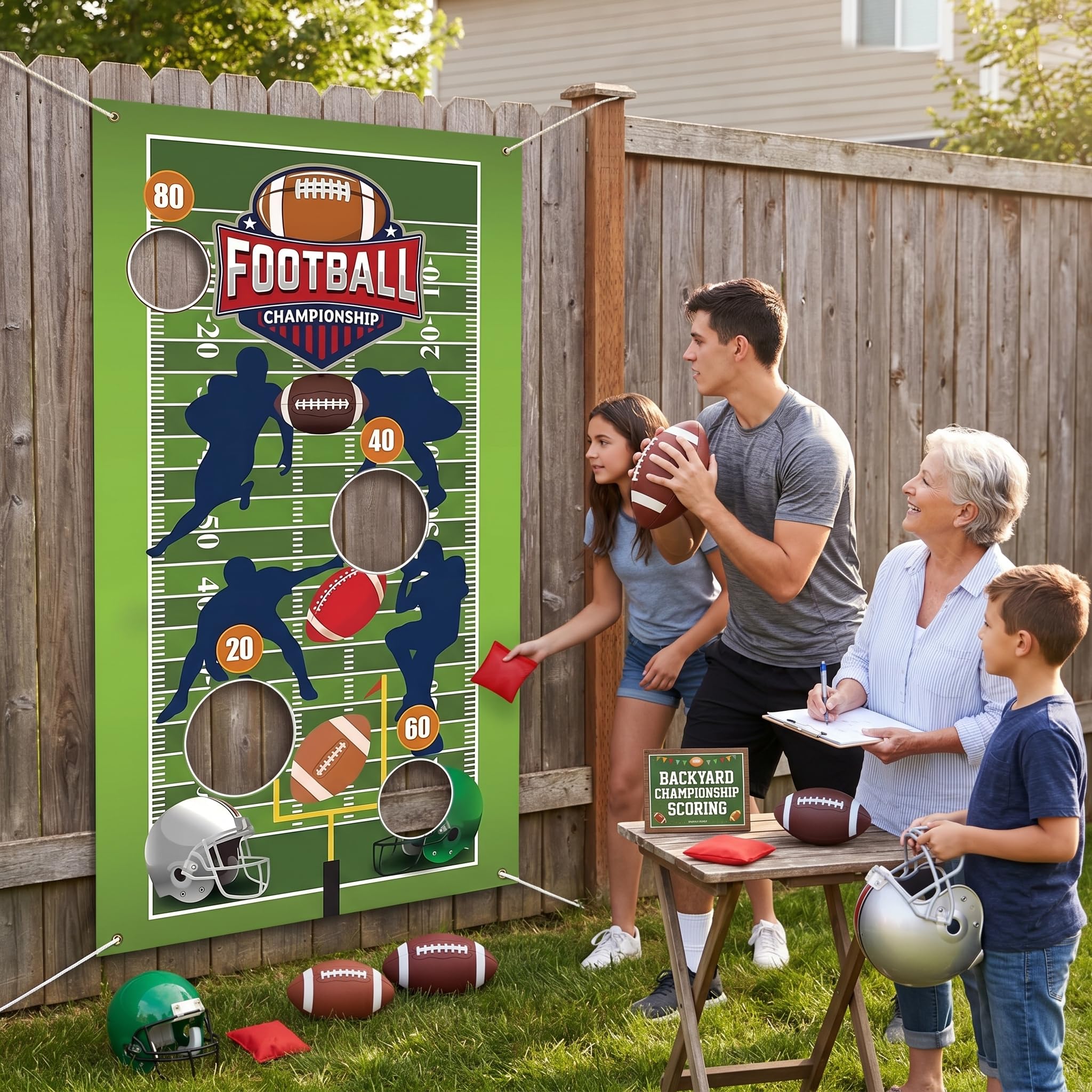 Banderín Decorativo Fútbol Americano 135x75cm Multicolor 1 Unidad