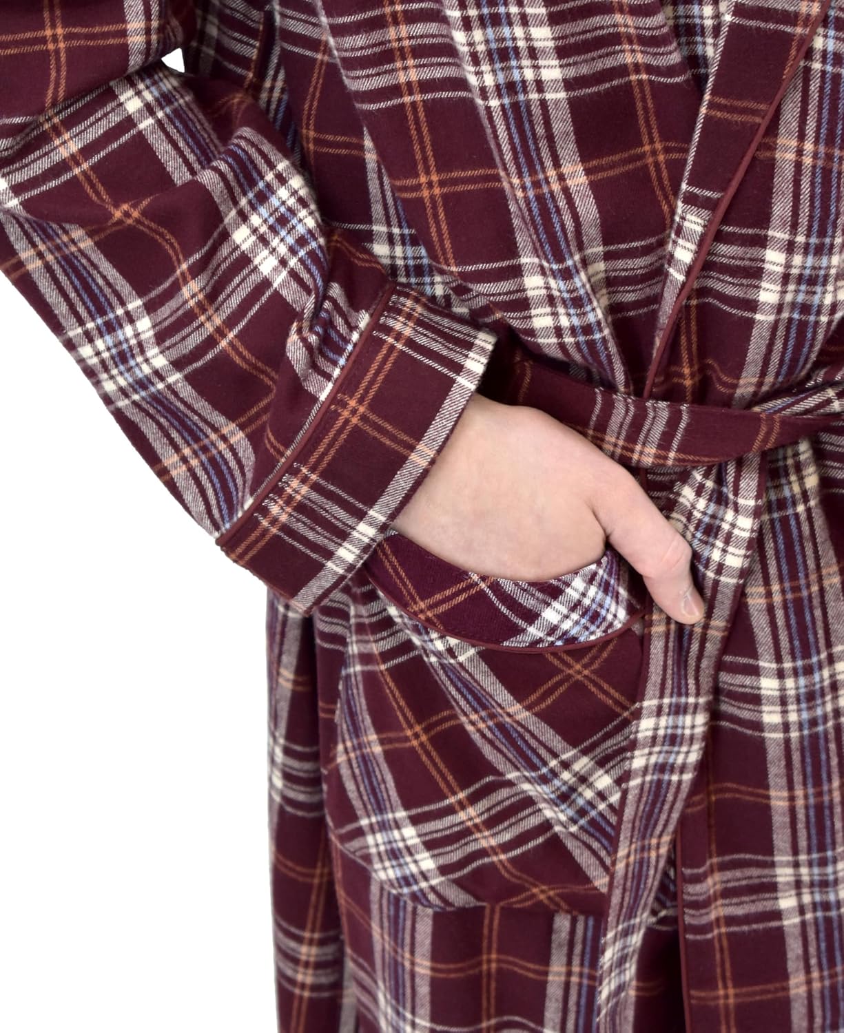 Andrew Scott Mens 2 Pack Long Sleep -Sauna Robe / 100% Cotton Flannel Brush Warm Bathrobe
