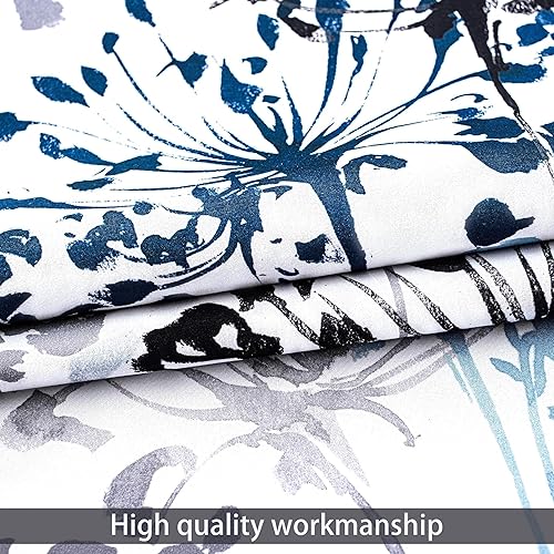 Miniatura 7 de DriftAway Cenefa de cortina de ventana con aislamiento térmico y bolsillo para barra de ventana con estampado floral de acacia, 100 % opaco,