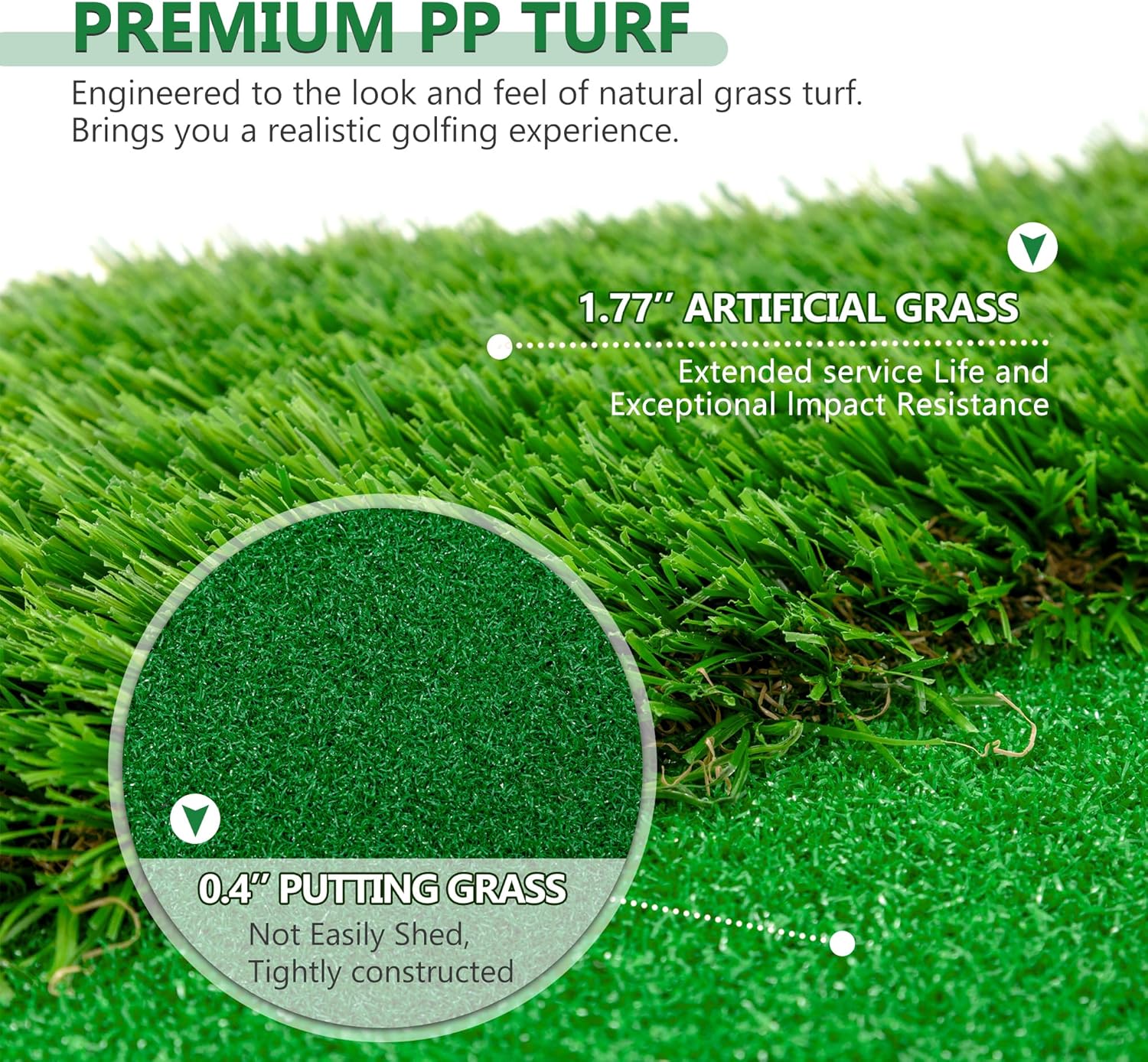 Golf Putting Green, Large Professional Golfing Training Mat, Practice Putting Green Mat for Indoor Outdoor