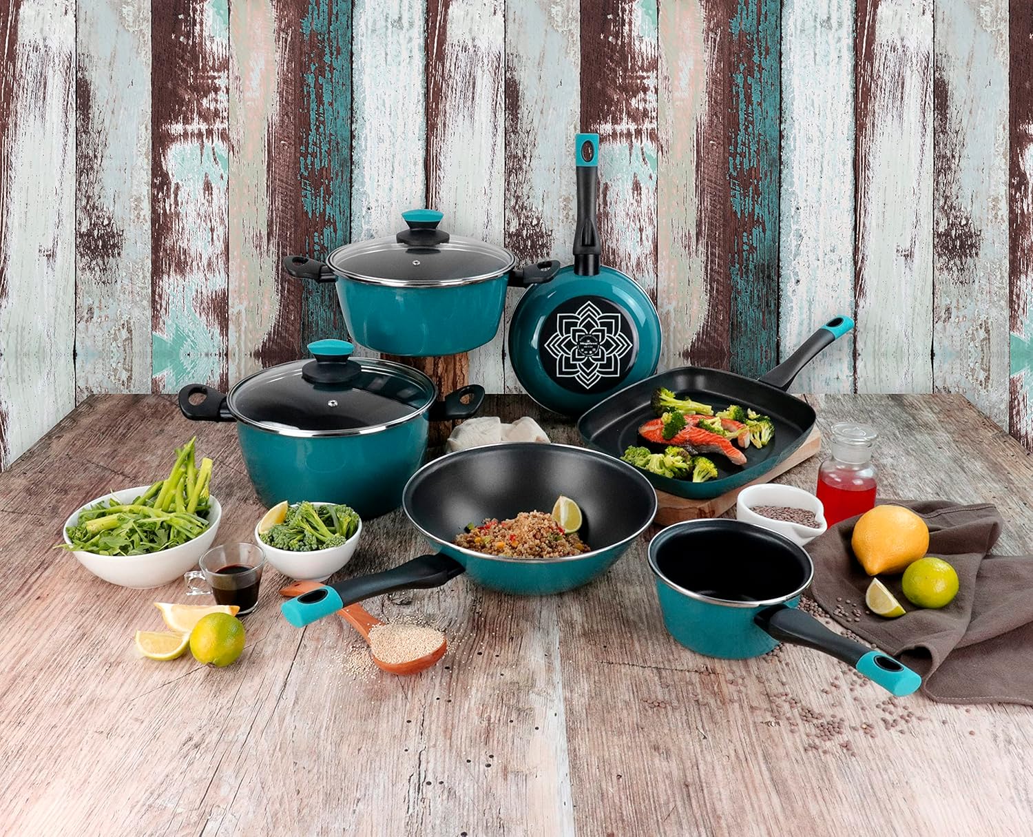Magefesa Frying Pan 20 cm Enamelled Steel Exterior Blue Non-Stick Double Layer Reinforced Suitable for All Hob Types Special Induction 50% Energy Saving