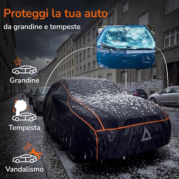 Upgrade4cars Telo Copriauto Anti-Grandine da Esterno Imbottito | Copertura Universale per Estivo e Invernale Suv - SL (480 × 195 × 150 cm) - 2