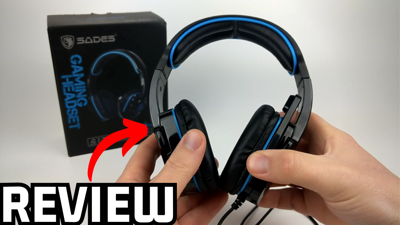 SADES SA708GT Gaming Headset box contents including headset, cables, and adapters