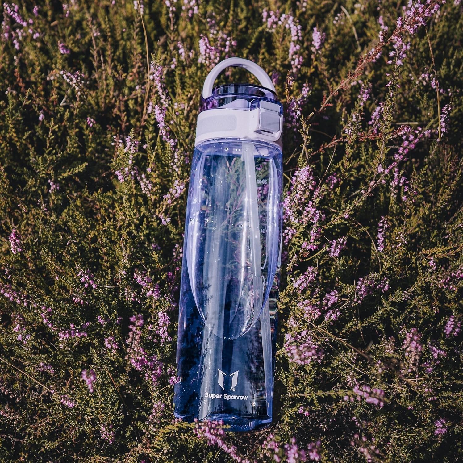 Super Sparrow Borraccia - TouchSip Sportiva Bottiglia - 500ml/750ml/1L - Tritan Senza BPA, a Prova di Perdite - Borracce con Cannuccia Ideale per Scuola e Sport