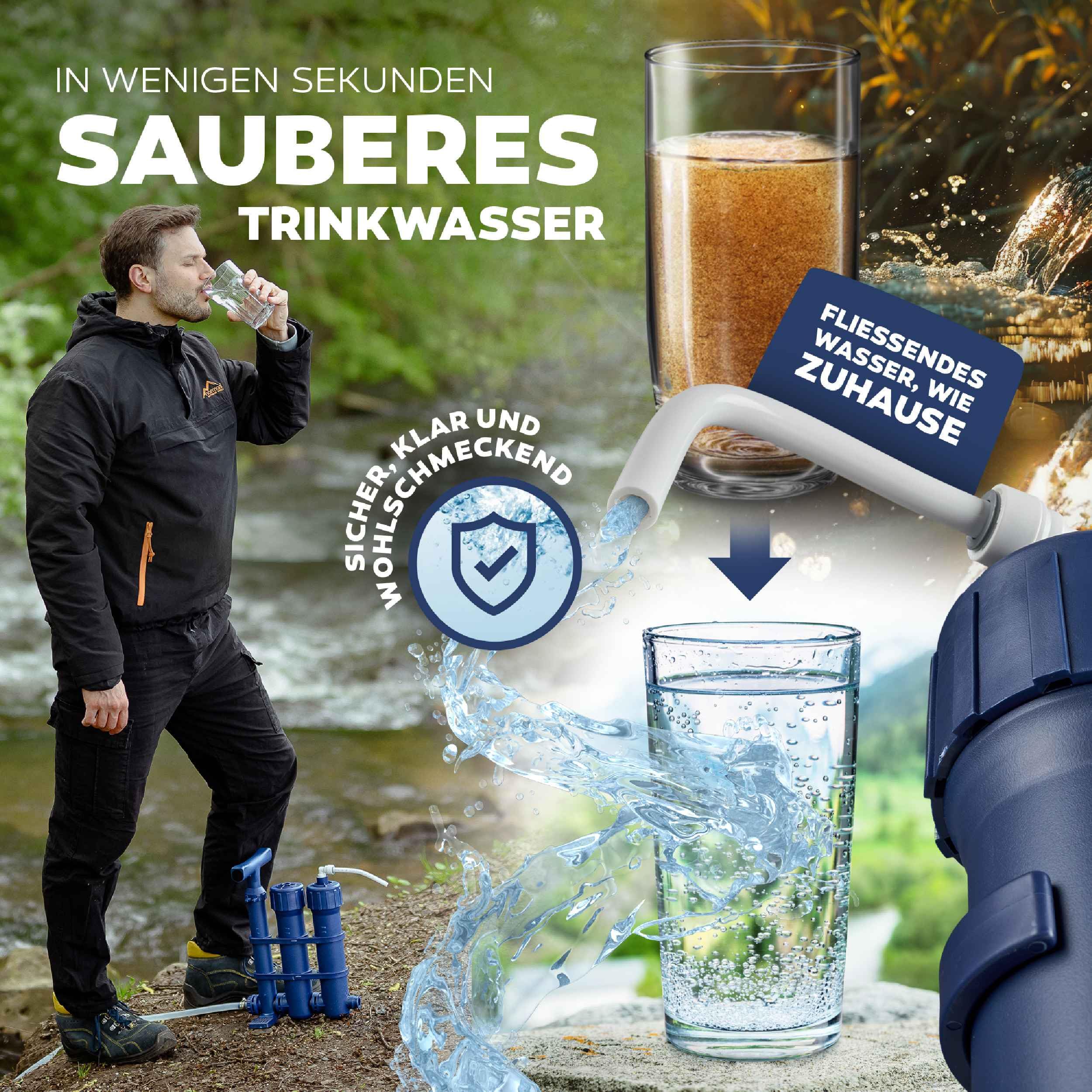 Aora Hydrosolve Filtr do Wody Outdoorowej - Pompa i Technologia Ultrafiltracji - Survival, Kemping, Wyposażenie Awaryjne - Uzdatnianie Wody Pitnej na Zewnątrz
