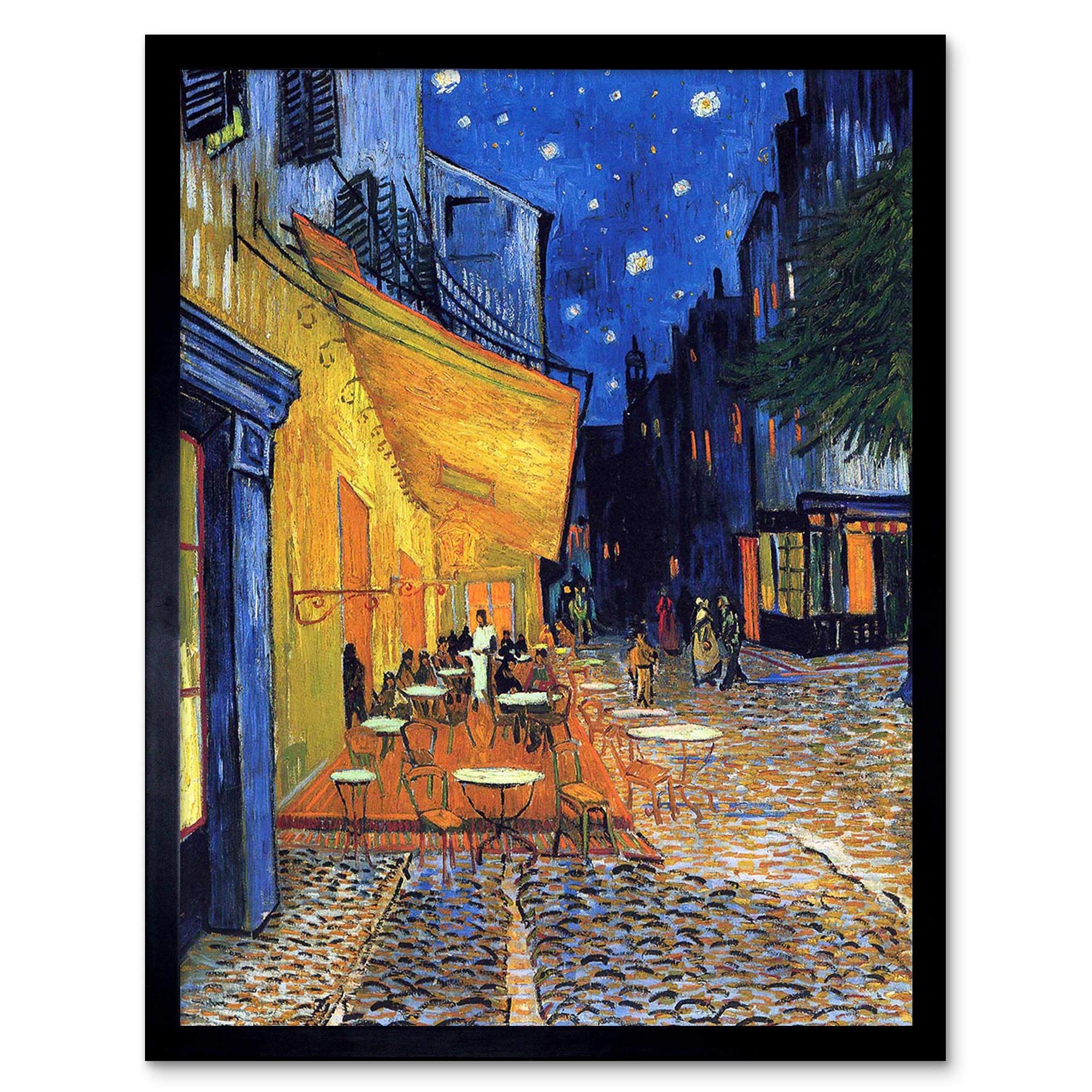 Wee Blue Coo Vincent Van Gogh Cafe Terrace Place Du Forum Arles 1888 Art Print Framed Poster Wall Decor 12X16 Inch