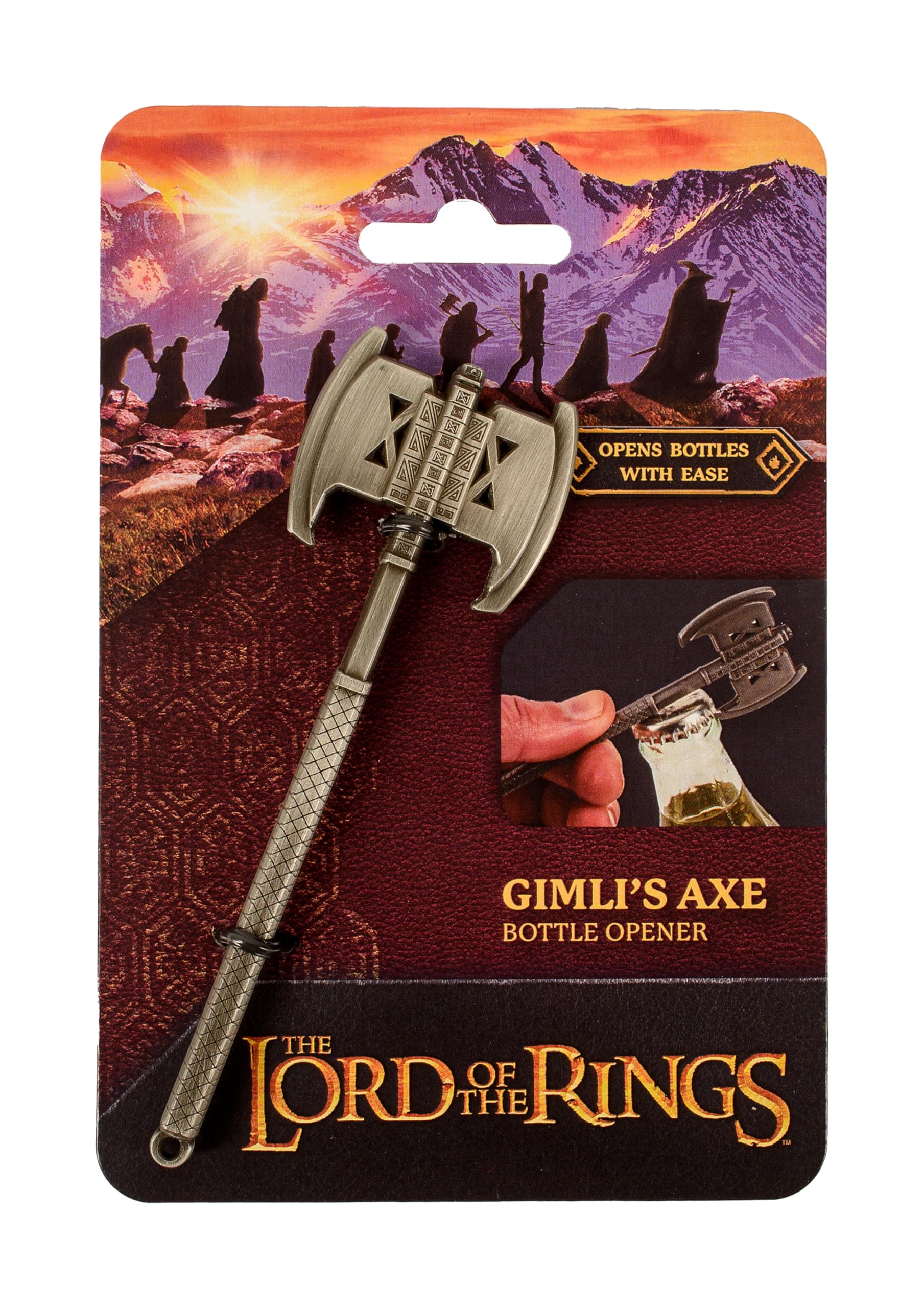 Lord of the Rings Bottle Opener - Gimli's Axe Design - Metal Dwarf Weapon Replica Bar Accessory - LOTR Gifts for Men Women Adults