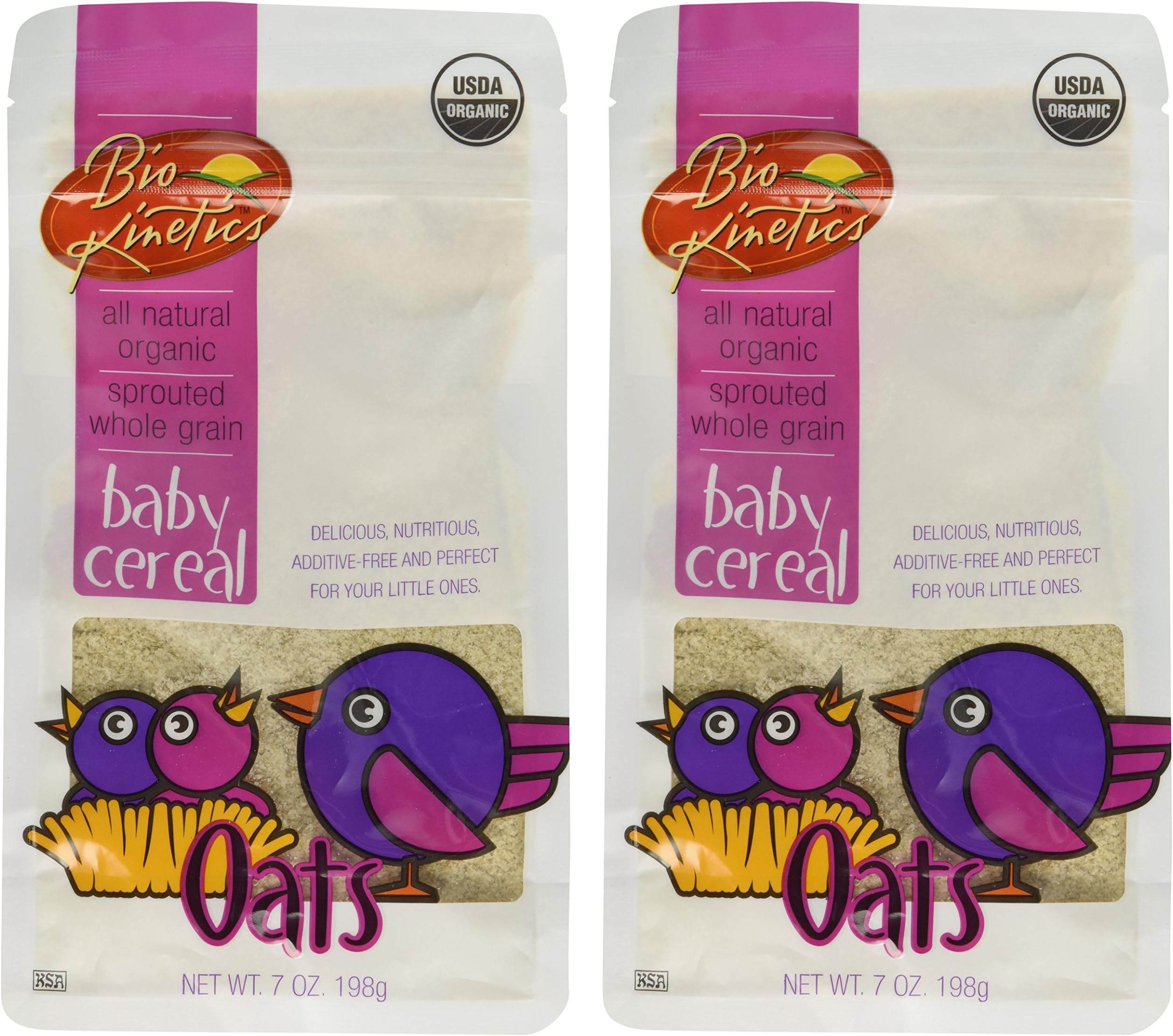 Organic Oat Baby Cereal Made with Sprouted Whole Grain Oat - 7 Oz. (198 g) - 2 Pack