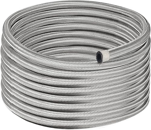 Miniatura 25 de EVIL ENERGY 6AN Fuel Line, AN6 Manguera de combustible trenzada de nailon CPE 16 pies, color negro Negro,Plateado,https:/ www.Yaxa/dp/undefined