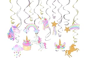 Unicorn Party Decorations by Klmars: Shimmering Swirls for a Magical Unicorn Bash.