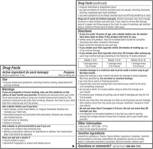 Miniatura 8 de Nicorette Pastillas de nicotina recubiertas de 2 mg para ayudar a dejar de fumar, ayuda para dejar de fumar con sabor a menta helada, 80 unidades