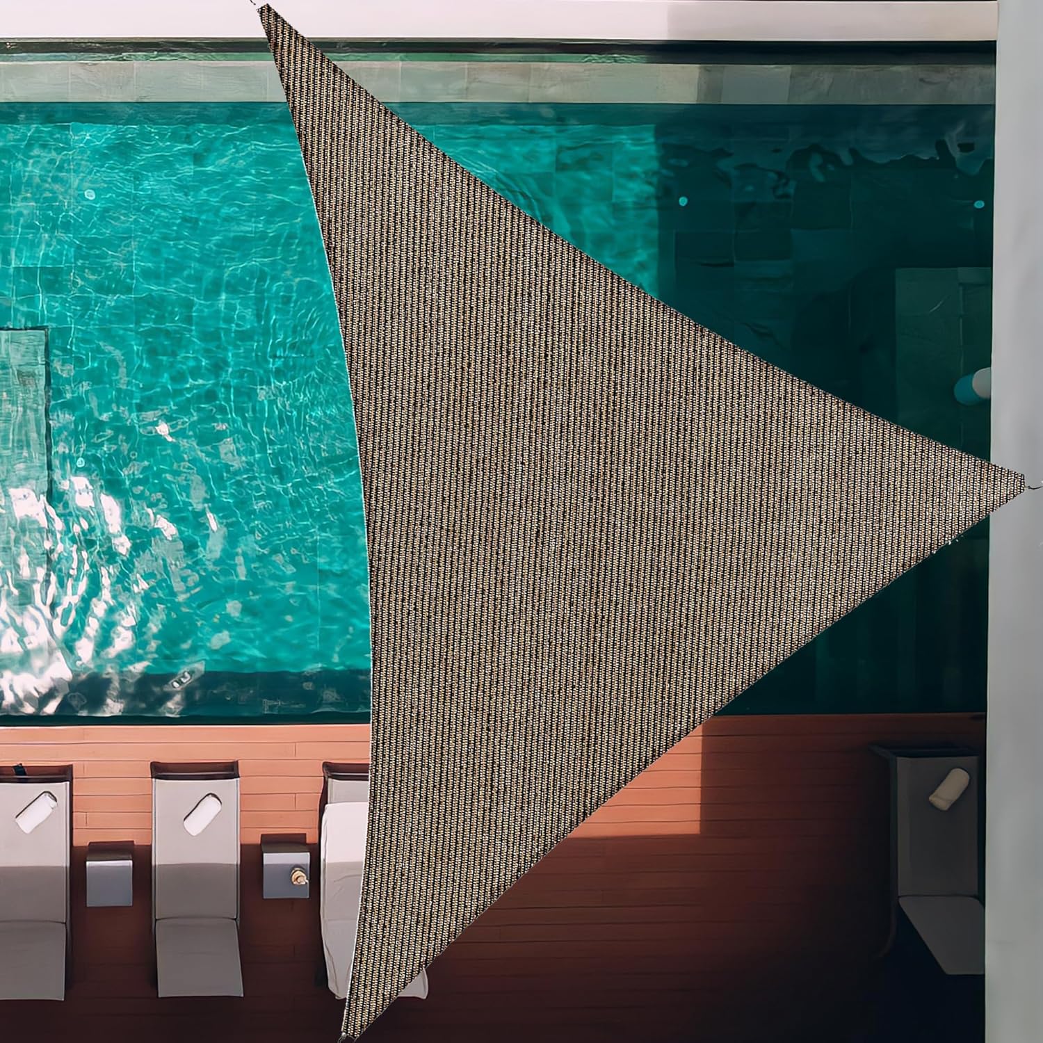 32' x 32' x 32' White Triangle Sun Shade Sail (ssET32) Sun Block Canopy Awning Commercial Grade 190 GSM Permeable UV Block for Outdoor Garden Backyard