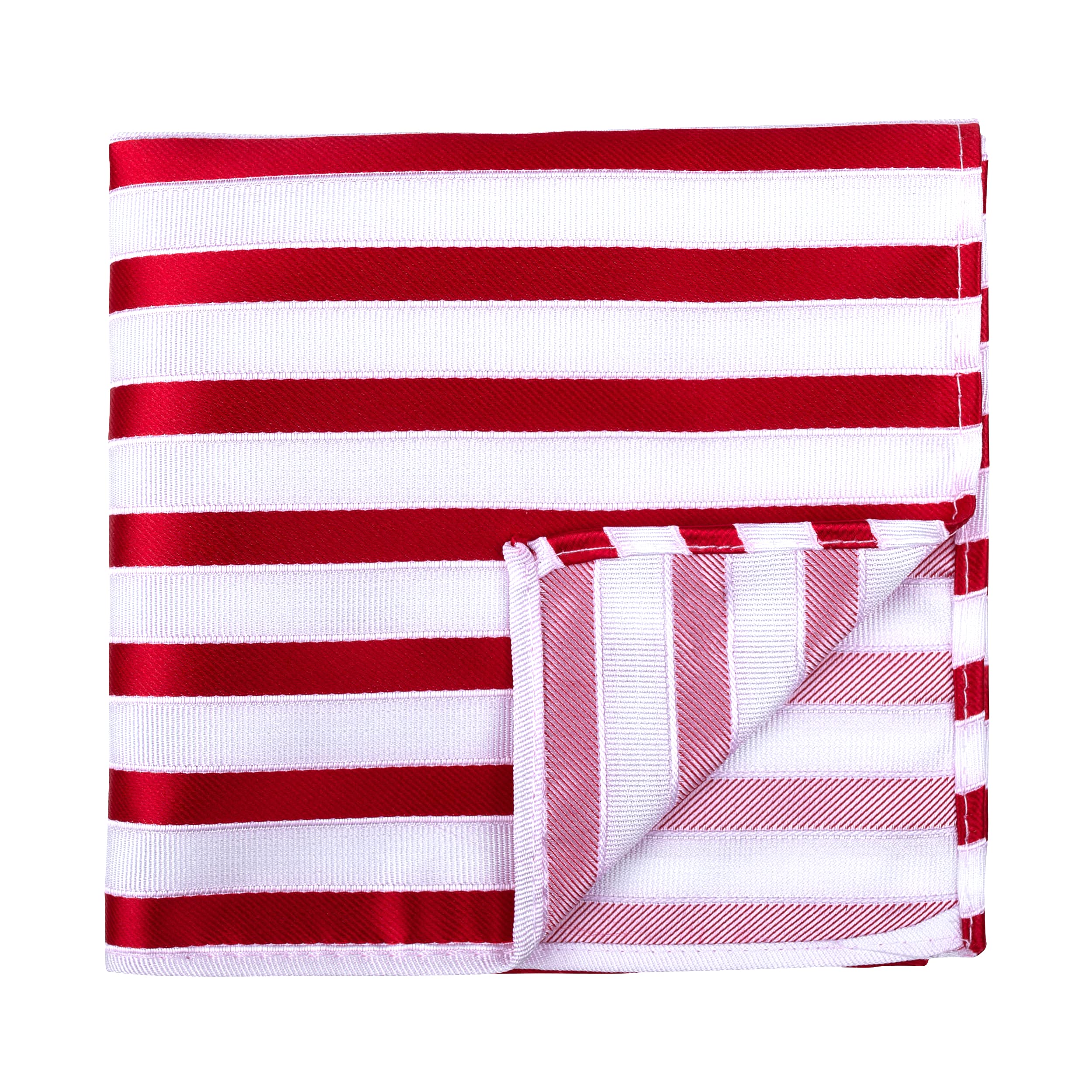 Abel & Burke Red and White Stripe Football Pocket Square #AB-TPH1019/4