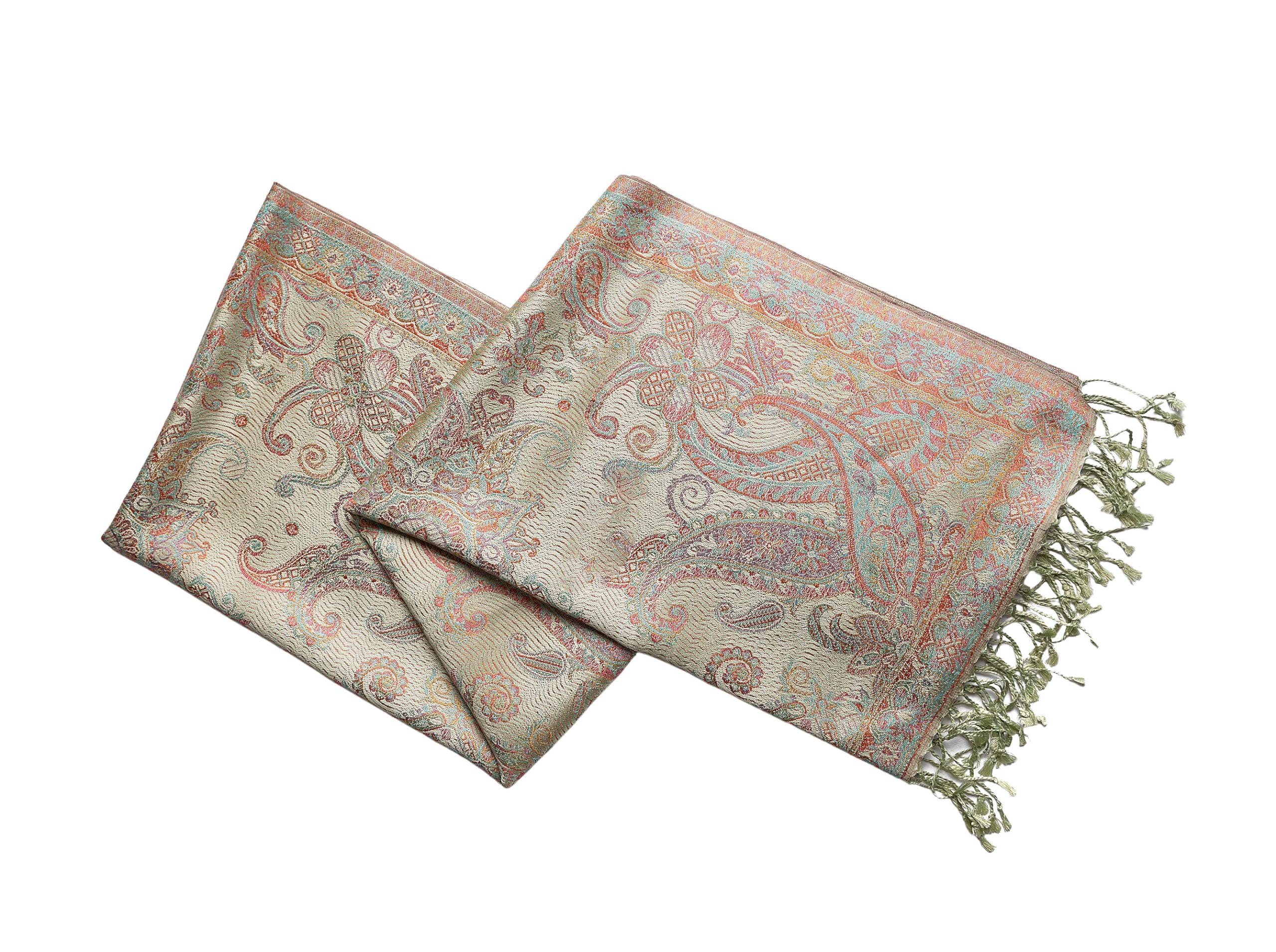 Sciarpa di seta paisley gialla e arancione metallizzata, sciarpa leggera, sciarpa da donna, regalo per lei, sciarpa a spalla, sciarpa primaverile, sciarpa estiva, Giallo e arancione., W: 54cm