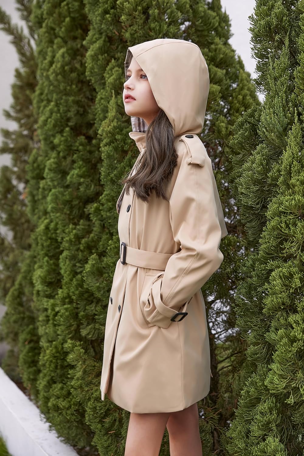 Betusline Girls & Women's Rain Jackets Waterproof Hooded Trench Coat,3 Years - Women 2XL - Image 3