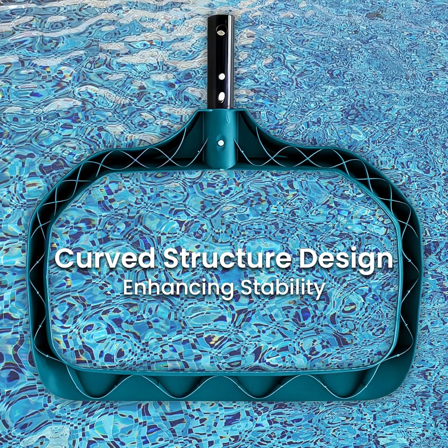 POOLWHALE Pool Skimmer Net - Upgrade Swimming Leaf Rake with Extra Wide Scoop Edge, Fine Mesh Nets for Pool Cleaning Leaves, Debris (Not Pole)