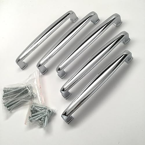 Miniatura 6 de Southern Hills SH0816-160-CHR-5 - Tiradores de cajones de cromo pulido, espacio entre tornillos de 6.25 pulgadas, paquete de 5, manijas de