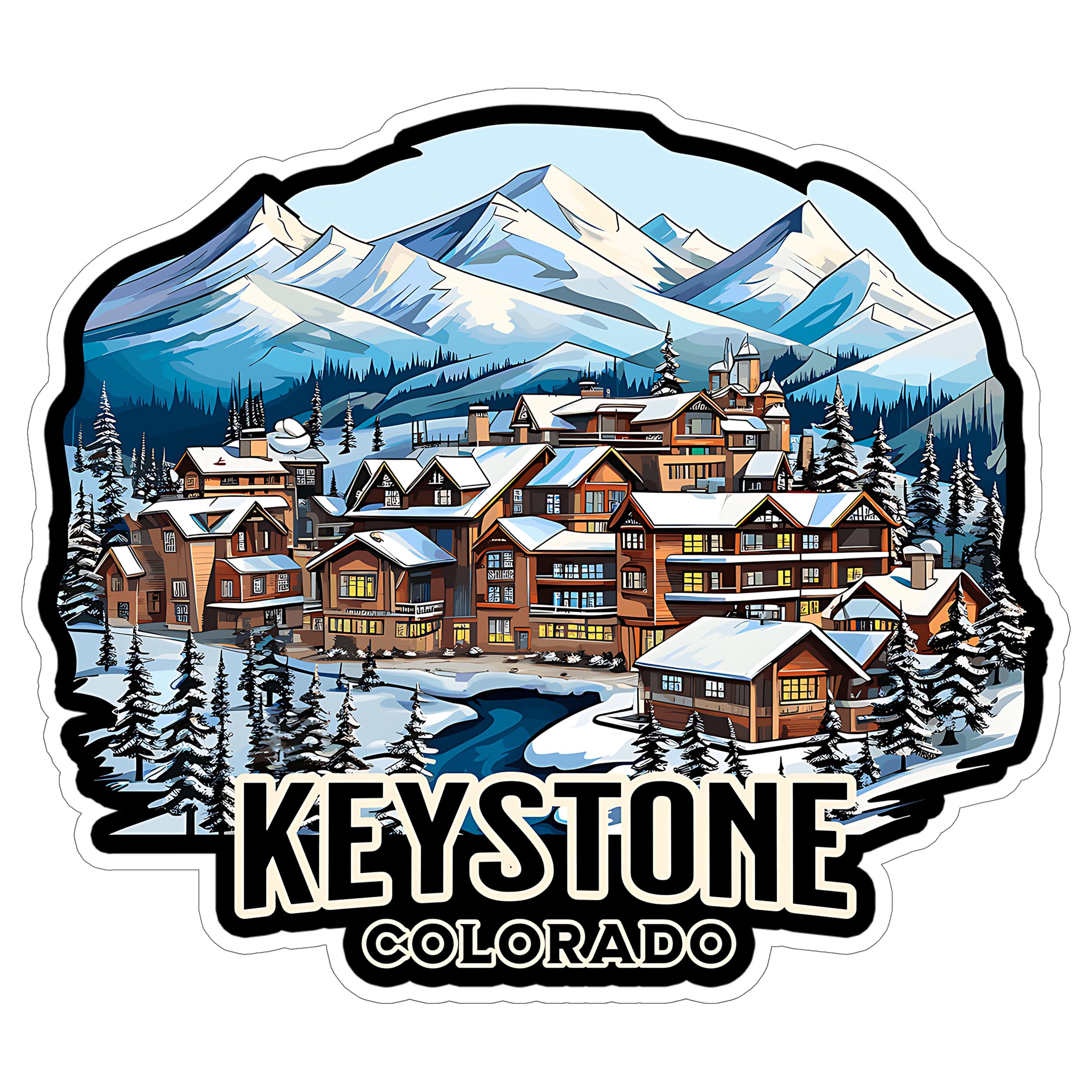 Keystone Colorado Sticker 4 Inch City Travel Souvenir Destination - Waterproof Vinyl Decal for Laptop Water Bottle Car Tumbler - Durable Aesthetic