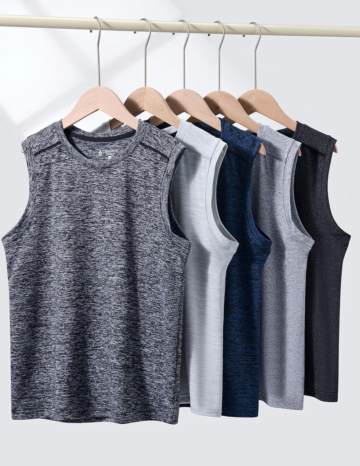 5 Pack Boys Dry-Fit Active Tank Tops Moisture-Wicking Athletic Sleeveless Shirts for Sports and Everyday Wear - Image 3