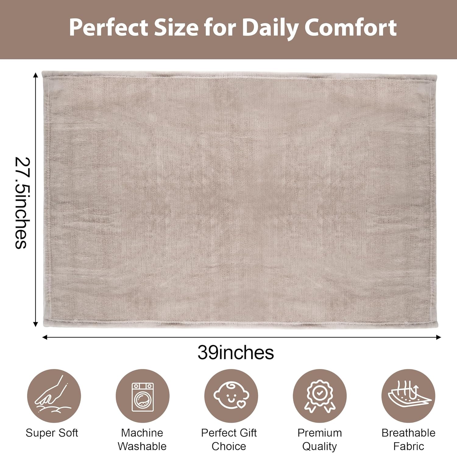 Ababy Baby Swaddle Blanket for Newborn – Ultra-Soft Flannel Receiving Blanket, 100% Polyester, Cozy & Gentle on Skin 28" x 40" - Warm Khaki