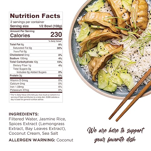 Miniatura 2 de Golden Nest Arroz de coco  Arroz de jazmín infundido con crema de coco y especias  Estilo casero asiático totalmente natural sin conservantes y