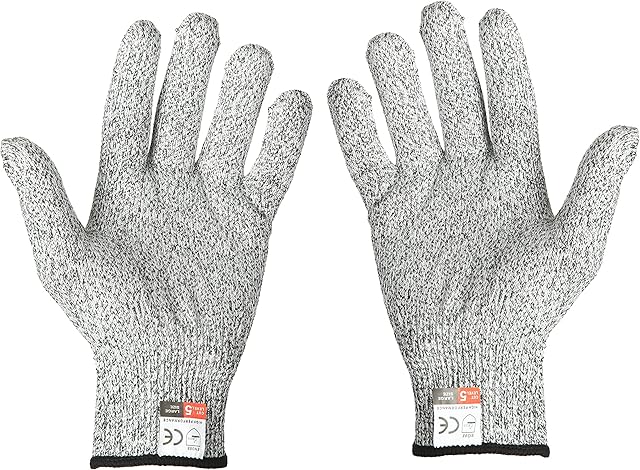 Elftoyer Cut Resistant Gloves Work Gloves Level 5 Working Safety Glove Man Cut Proof Gloves for Kitchen Butcher Outdoor Garden Work Protective Hands