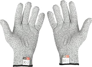 Elftoyer Cut Resistant Gloves Work Gloves Level 5 Working Safety Glove Man Cut Proof Gloves for Kitchen Butcher Outdoor Garden Work Protective Hands